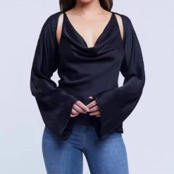 Coupon ❤️ L'Agence 👩 women Valencia Tank With Shawl in Black 🔔