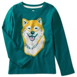 Discount 😍 kids Tea Collection Shiba Inu Smile Graphic T-Shirt 🔥