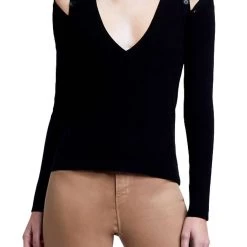 Top 10 🧨 L'Agence 👩 women Addie Sweater in Black 👏