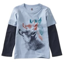 Outlet 😀 kids Tea Collection Fox Faces Layered Graphic T-Shirt ❤️