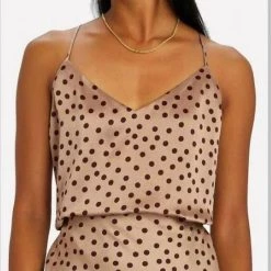Hot Sale 😍 L'Agence 👩 women Kylee Racer Tank in Brown And Tan 🔔