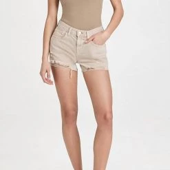 Deals 👍 L'Agence 👩 women Audrey Cut-Off Shorts in Biscuit Destruct ⌛