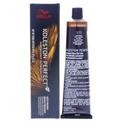 New 👏 Wella I0087103 Koleston Perfect Permanent Creme Hair Color for Unisex - 5 75 Light Brown & Brown Red-Violet - 2 oz 🤩