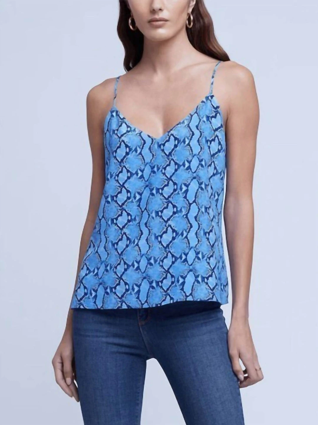 Top 10 β€οΈ L'Agence π© women Jane Silk Spaghetti Strap Tank Top in Blue Multi Paloma Snake 𧨠1 Top 10 β€οΈ L'Agence π© women Jane Silk Spaghetti Strap Tank Top in Blue Multi Paloma Snake π§¨