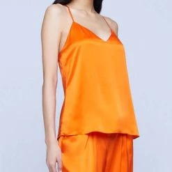 Hot Sale ⌛ L'Agence 👩 women Kylee Racer Tank Top in Golden Poppy 🎉