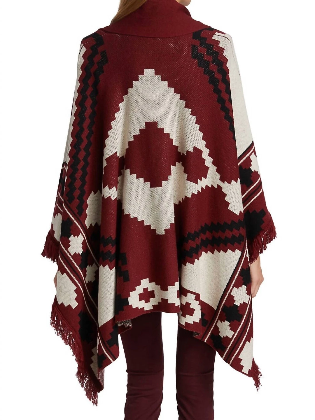 Cheapest π L'Agence π© women Austin Jacquard Cape In Dark Red Ivory Black π€© 3 Cheapest π L'Agence π© women Austin Jacquard Cape In Dark Red Ivory Black π€© - Image 3