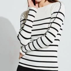 Promo 😍 Bailey 44 👩 women Alana Top in Creme Fraiche/Black ✔️