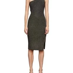 Budget 💯 Bailey 44 👩 women Delilah One Shoulder Midi 👗 Dress in Black 👏