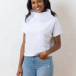 Promo 😍 Dudley Stephens 👩 women Marks Street Mock Neck in Vello Fleece 🧨